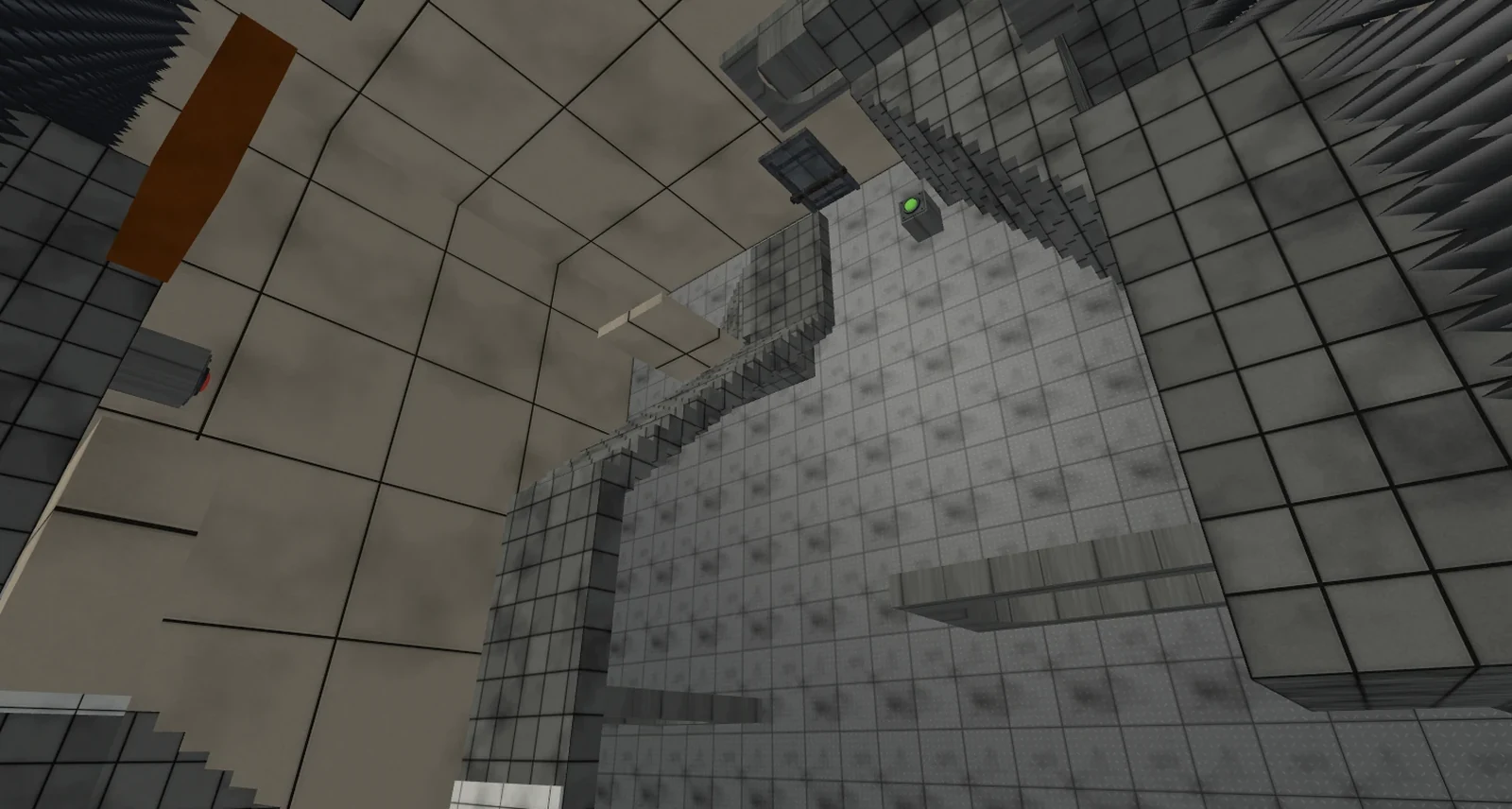 Escher's Relativity in the 2026 remake: looking up at stairs climbing across walls in every direction