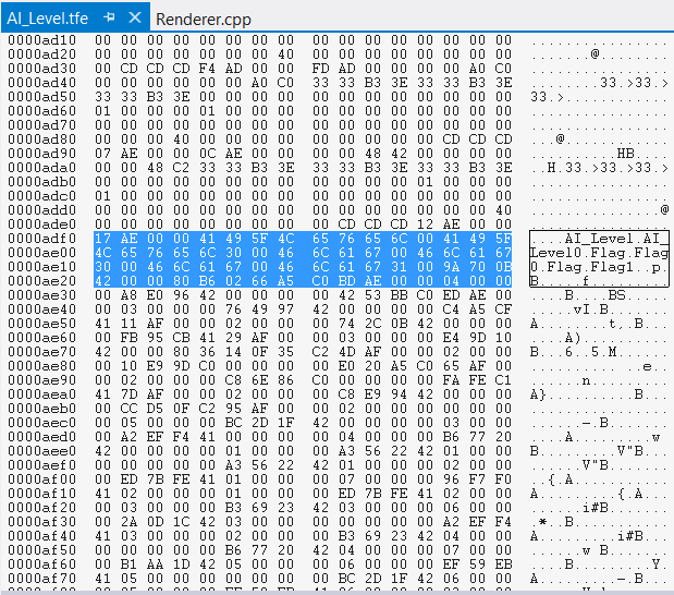 The engine's binary file format